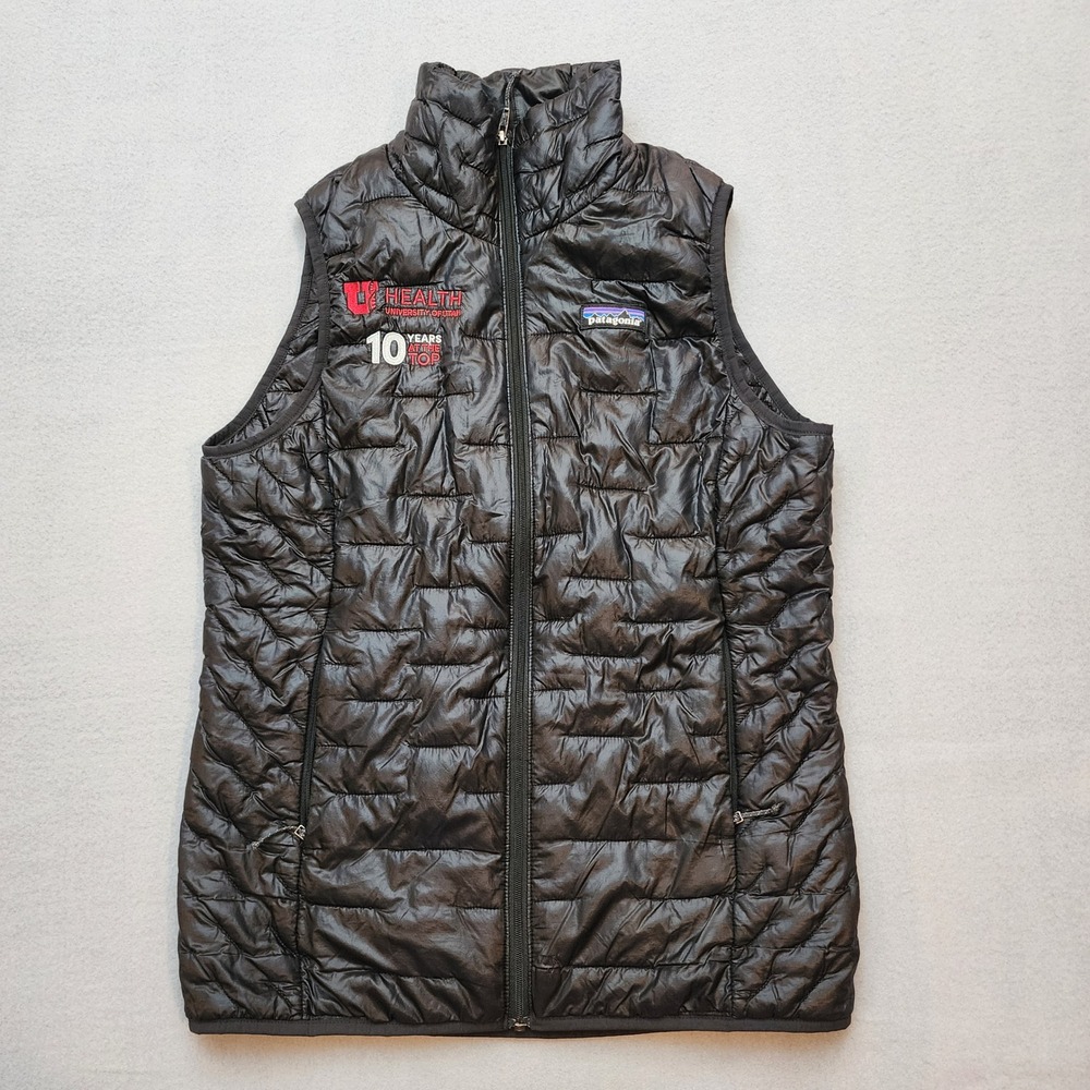 Patagonia Nano Puff Vest Womens Small Black U Health University of Utah Logo